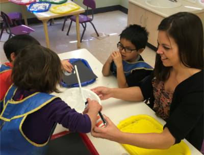Working with children in the Early Childhood teaching lab