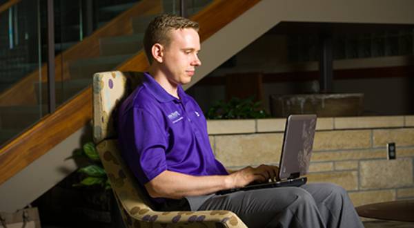 student with laptop