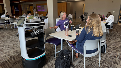 Robot at Lacys delivering food to patrons