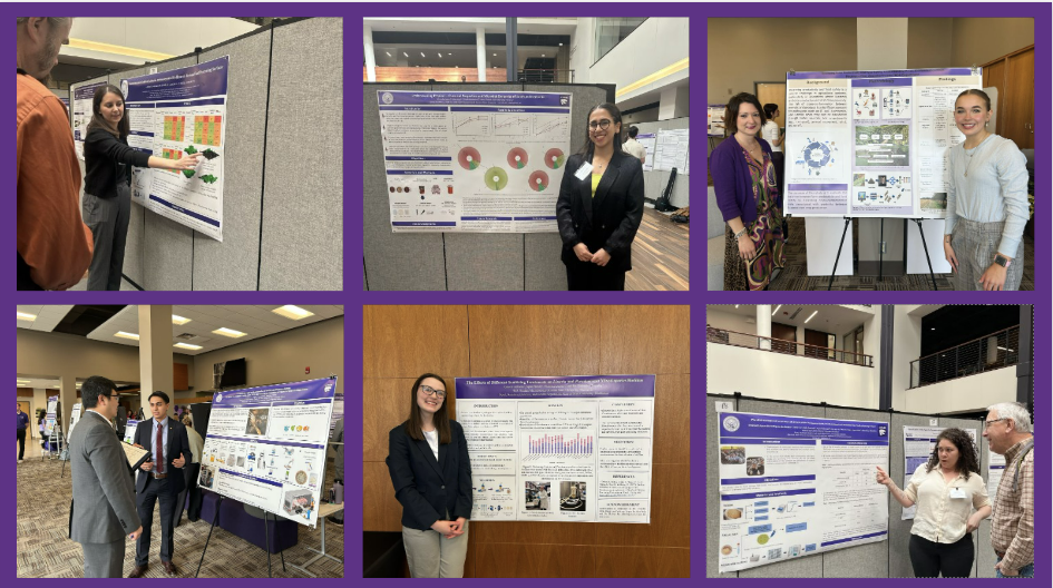 collage of pictures of people presenting research