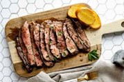Flank steak cooked