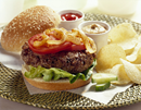 Ground beef patties cooked