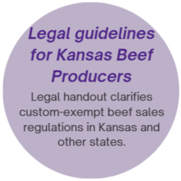 legal quidelines for KS beef producers