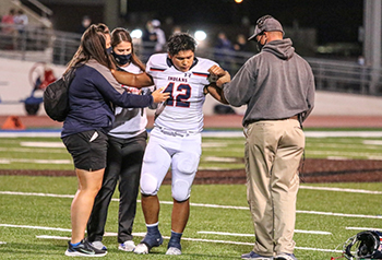 Athletic trainers on the field